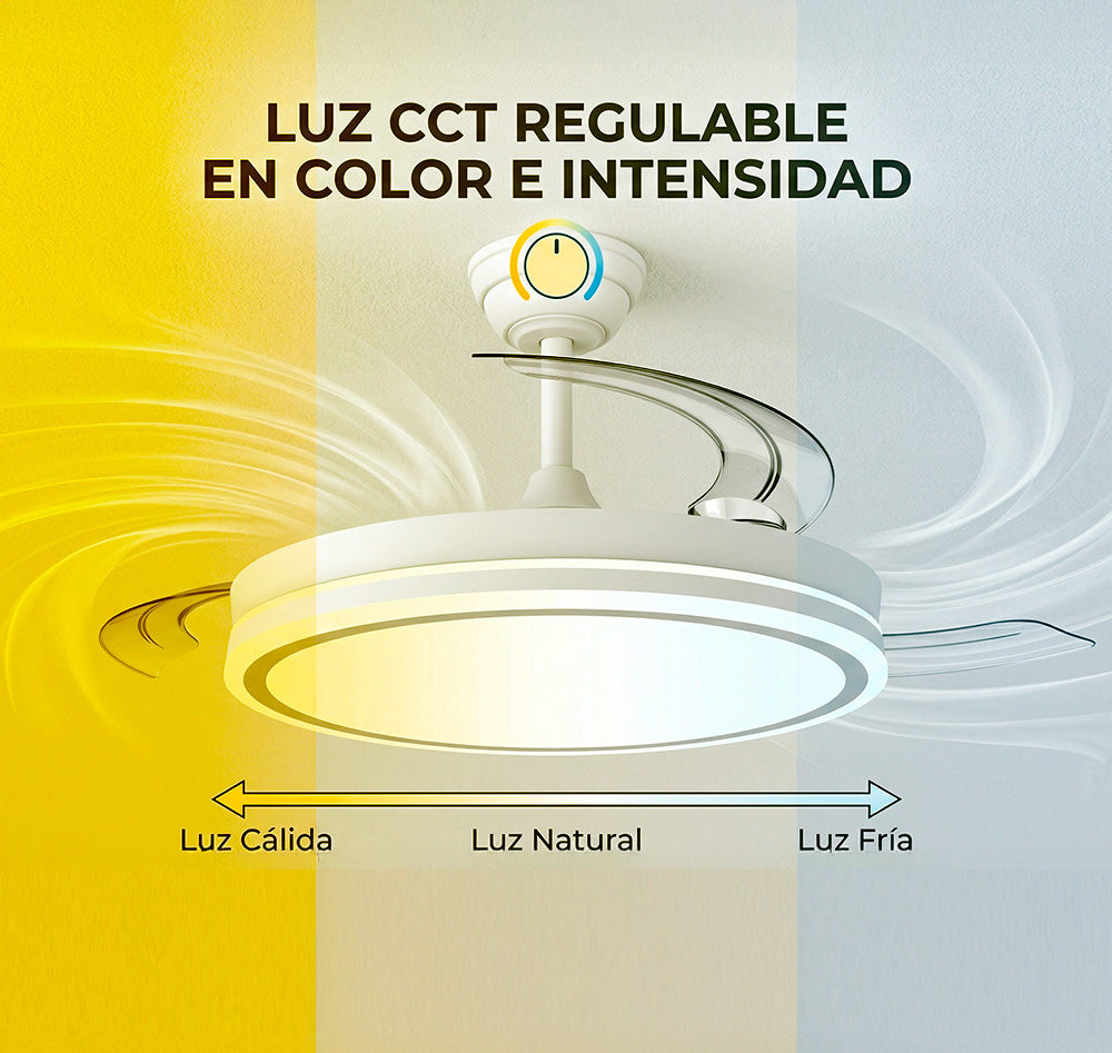 Ventilador DC "Martina", função verão/inverno, 48 W, branco, 3 pás, 5040 lm, 3500-4000-6500 K, comando e temporizador - Image 6
