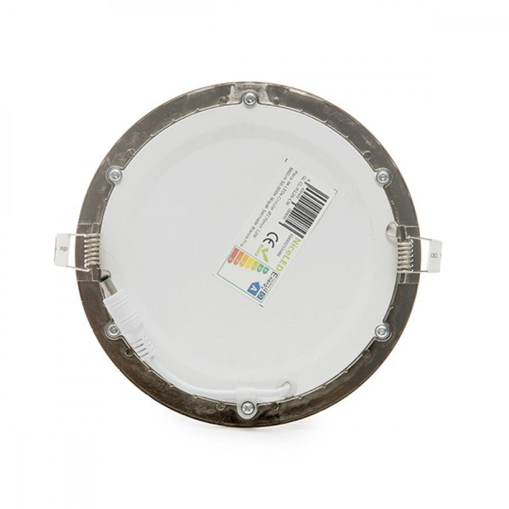 Painel LED 12 W 1200 lm 6000 K circular níquel acetinado - Image 5
