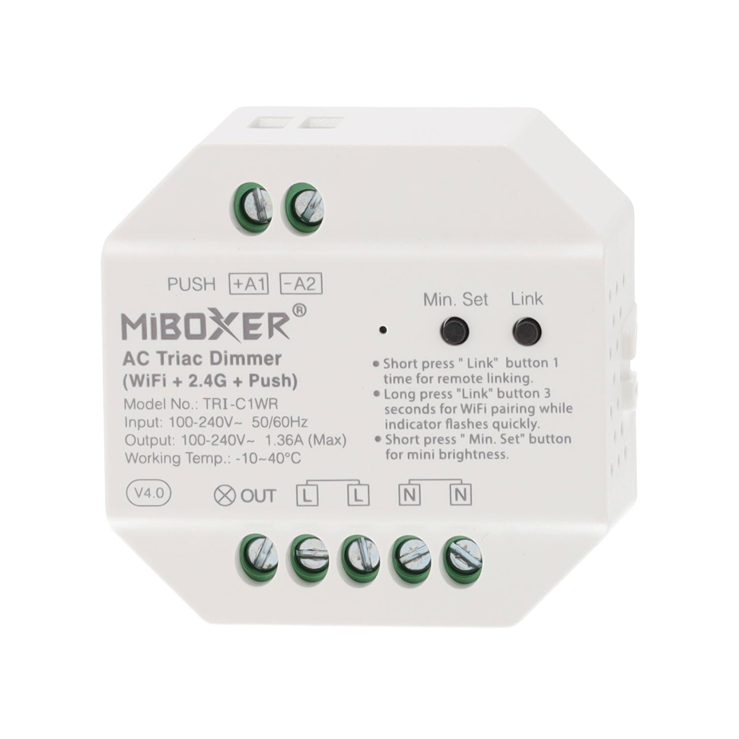 Regulador de intensidade para fita LED AC 2.4g wi-fi + botão de pressão - Image 2