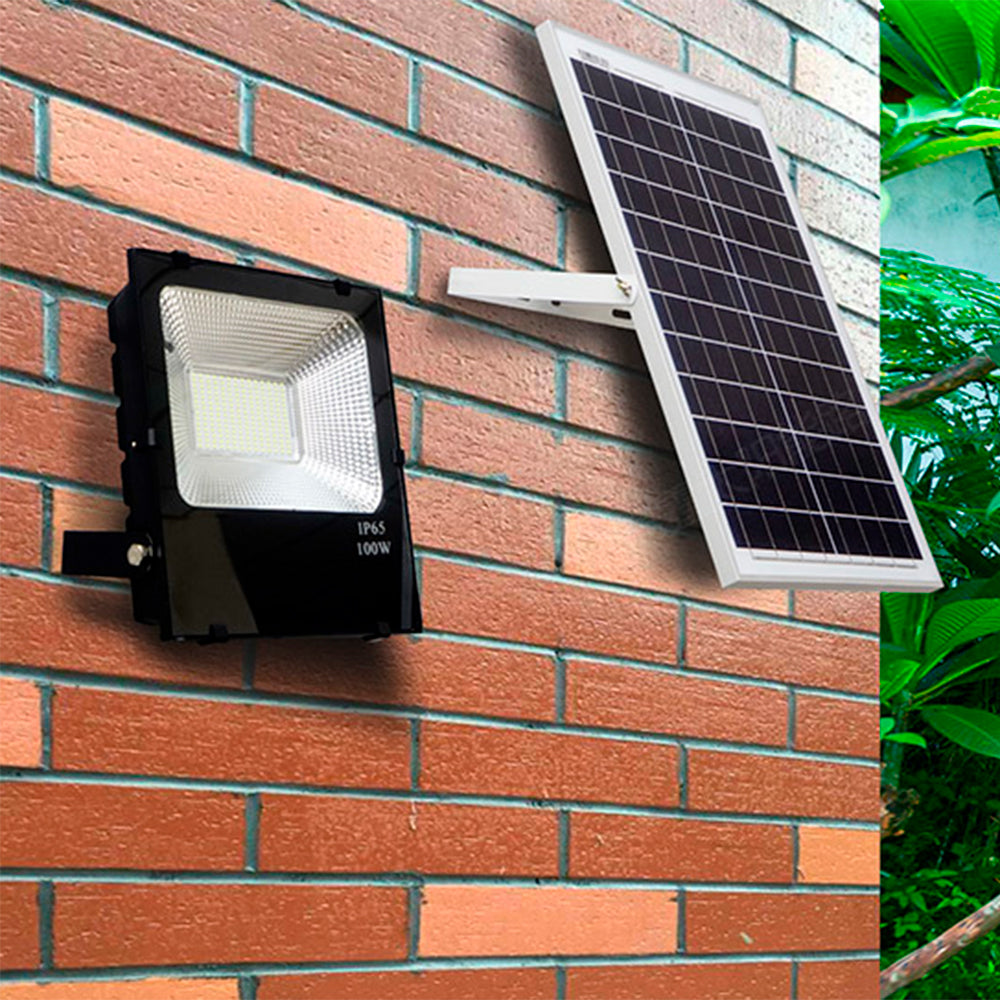 Projetor LED 100 W 10.000 lm 6000 K sensor solar 100 W + painel de comando à distância 6 V/25 W - Image 2