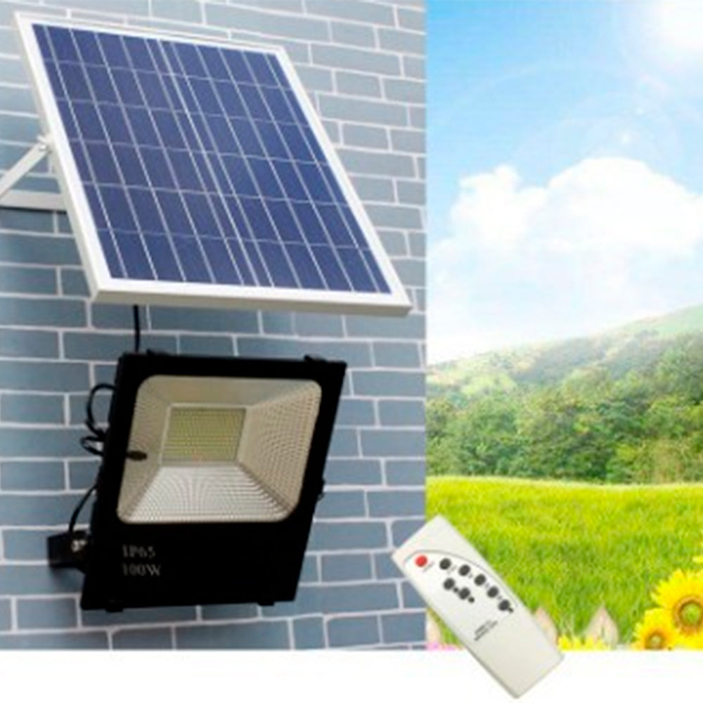Projetor LED 100 W 10.000 lm 6000 K sensor solar 100 W + painel de comando à distância 6 V/25 W - Image 4