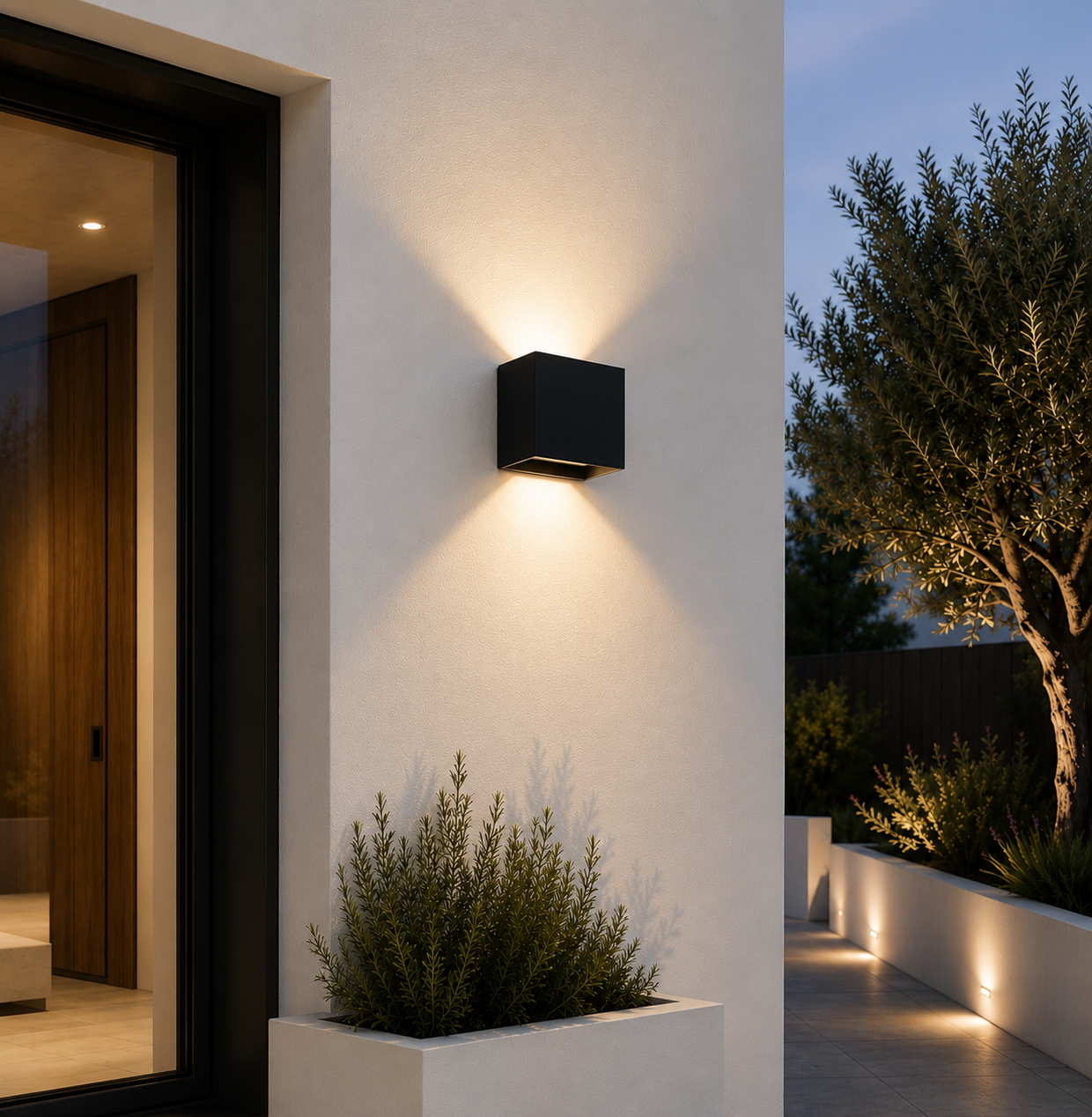 Fotografia do Aplique LED para exterior 2 × 5 W 100 lm/W IP65 preto