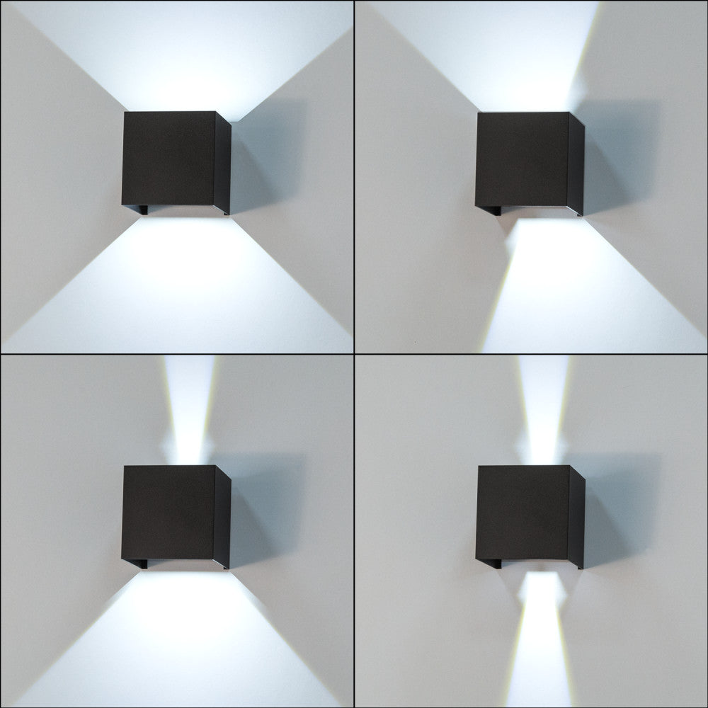 Aplique LED para exterior 2 × 5 W 100 lm/W IP65 preto - Image 2