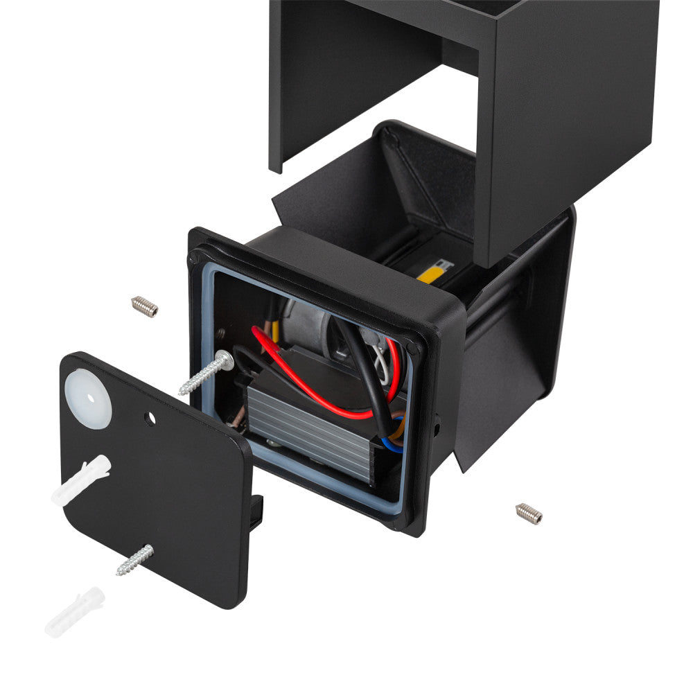 Aplique LED para exterior 2 × 5 W 100 lm/W IP65 preto - Image 4