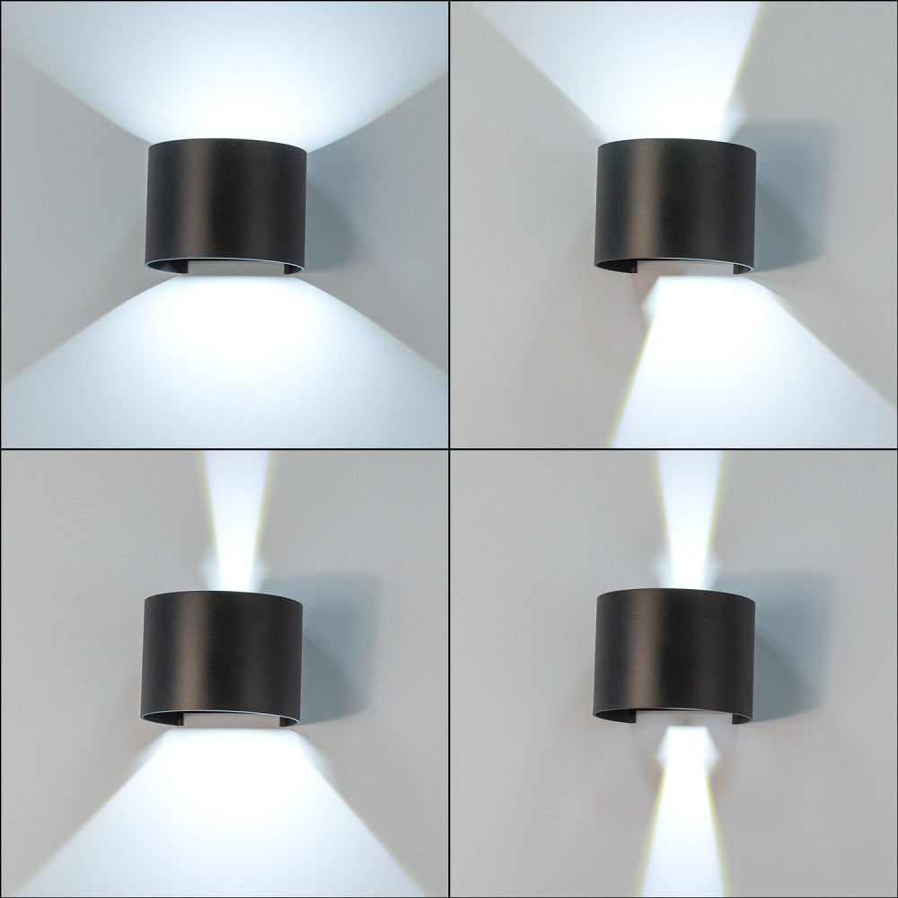 Aplique LED para exterior 2 × 5 W 100 lm/W IP65 preto - Image 2