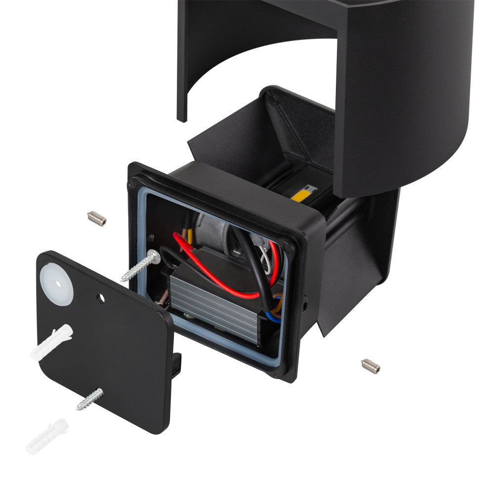 Aplique LED para exterior 2 × 5 W 100 lm/W IP65 preto - Image 4