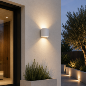 Fotografia do Aplique LED para exterior 2 × 5 W 100 lm/W IP65 branco