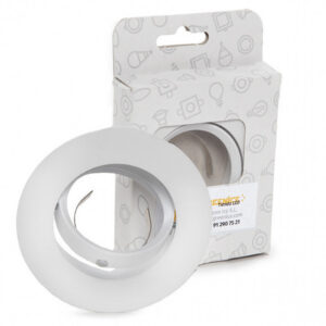 Anel downlight inclinável circular alumínio branco93 mm caixa personalizada