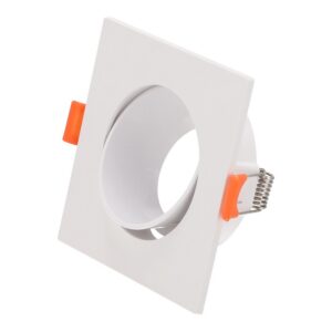 Anel downlight inclinável quadrado branco83/83 mm