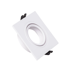 Downlight anel spotlight 1xgu10 policarbonato retangular branco