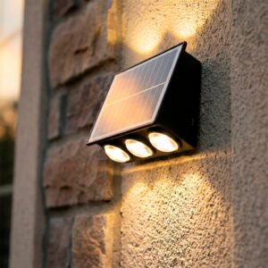 Aplique de parede LED solar 3.0 W bateria 3.7 V IP65
