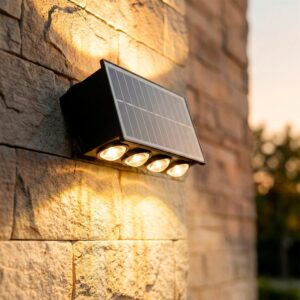 Aplique de parede LED solar 3.0 W bateria 3.7 V IP65
