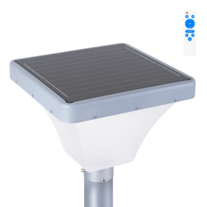 Poste LED solar retangular para jardins 45 W