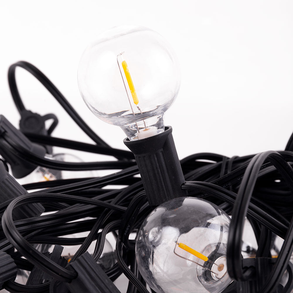 Corrente 25 lâmpadas LED G40 2700 K 9,5 m solar - painel: 5,5 V 1,2 W bateria: 3,7 V 1200 mAh - Image 3