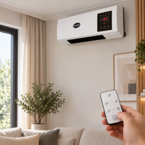 Fotografia do Aquecedor ptc + ventilador 1500 W comando à distância branco
