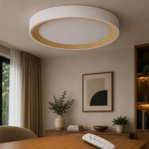 Fotografia da Luminária de teto LED decorativa 36 W CCT 3000-6000 K com comando à distância e acabamento branco
