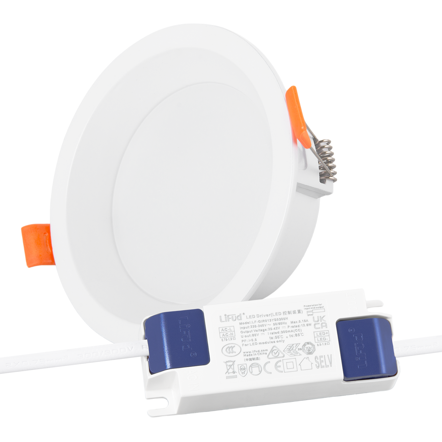 Fotografia do Downlight LED 12 W 140 lm/W driver Lifud sem cintilação