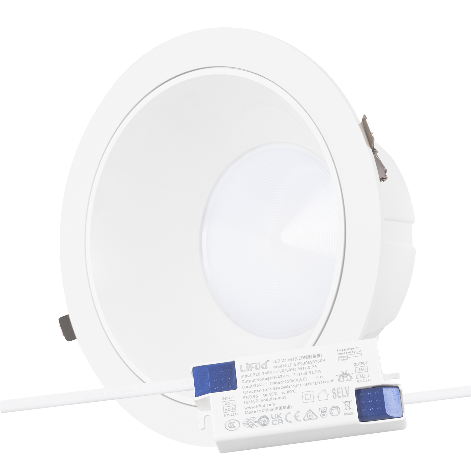 Fotografia do Foco downlight circular LED 30 W 4200 lm antirreflexo UGR19