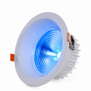 Foco LED circular de encastrar 18 W 2520 lm antirreflexo UGR19 luz azul