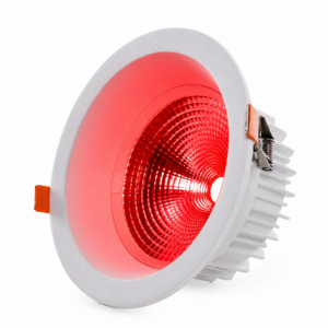 Foco LED circular de encastrar 18 W 2520 lm antirreflexo UGR19 luz vermelha