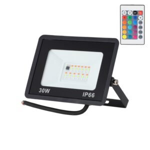 Projetor LED RGBW com comando à distância 30 W
