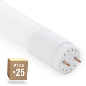 Conjunto de 25 tubos LED T8 9 W 1260 lm 6000 K vidro 60 cm