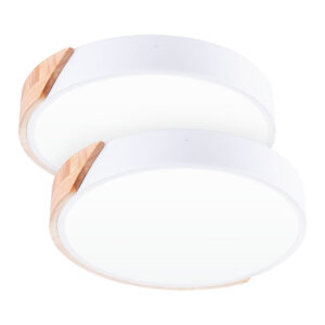 Conjunto com 2 luminárias de teto LED 18 W 1.800 lm redondas bicolor "Verônica" CCT (temperatura de cor ajustável) [ho-pl-bi-18 W-03