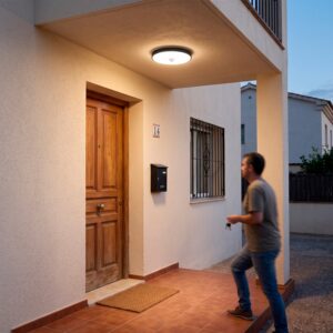 Fotografia da Luminária de teto LED para exterior 10 W 1000 lm CCT (temperatura de cor ajustável) 3000-4000-6500 K detetor de proximidade IP65 acabamen