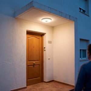 Luminária de teto LED para exterior 10 W 1000 lm CCT (temperatura de cor ajustável) 3000-4000-6500 K detetor de proximidade IP65 acabamen