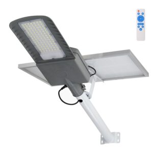 Luz de rua solar LED 200 W 5000 K painel 6 V 30 W bateria 28ah sensor crepuscular / comando à distância