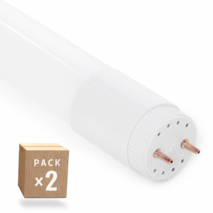Fotografia do Conjunto de com 2 tubos LED T8, 18 W, 2.880 lumens, 6000 K, vidro, 120 cm, ligação em ambas as extremidades, 40.000 horas