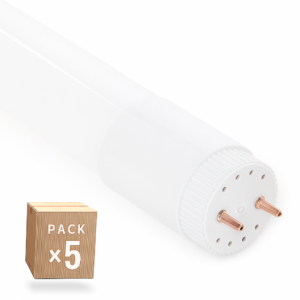 Conjunto de com 5 tubos LED T8, 18 W, 2.880 lumens, 6000 K, vidro, 120 cm, ligação em ambas as extremidades, 40.000 horas
