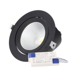 Foco downlight LED 40 W 4000 lm 4200 K ajustável UGR17 preto