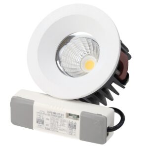 Luminária de encastrar LED de 12 W, IP65, 90 lm/W, recorte de 75 mm, CCT (cor de luz ajustável)