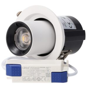 Fotografia do Downlight LED ajustável 10 W CRI>90 90 lm/W driver Lifud branco neutro