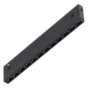 Luminária LED de calha magnética 10 mm 9 W 70 lm/W 38º 48 V DC CCT (cor da luz ajustável) acabamento preto