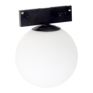 Luminária LED de calha magnética 10 mm 9 W 80 lm/W 360º 48 V DC CCT (cor da luz ajustável) acabamento preto