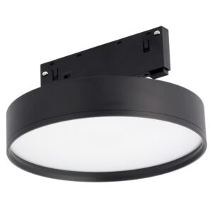 Luminária LED de calha magnética 10 mm 18 W 80 lm/W 120º 48 V DC CCT (cor da luz ajustável) acabamento preto