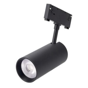 Luminária de calha magnética LED 10 mm 24 W 85 lm/W 24º 48 V DC CCT (cor da luz ajustável) acabamento preto