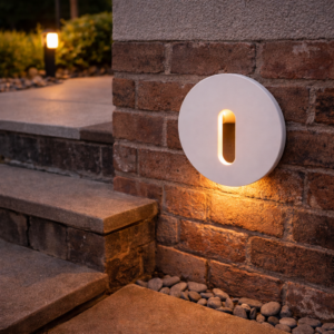 Luminária LED encastrada para escada com frente magnética, 3 W, IP65, 3000 K - branca