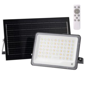 Projetor LED solar de 200 W 5 V/15 W painel 11 W 1700 lm 90º IP65 3 CCT (cor da luz ajustável)
