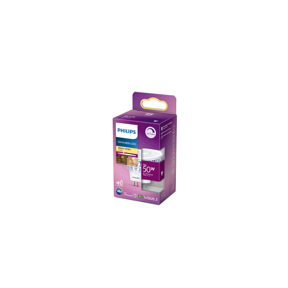 Fotografia da Lâmpada LED Philips mr16 60d regulável 7 W 621 lm 2700 K