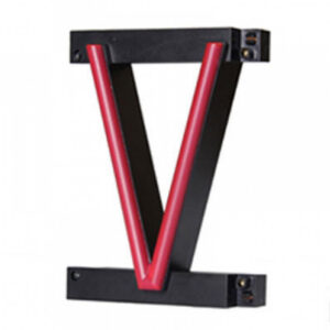 Fotografia da Letra LED neon v largura 108 mm altura 161 mm profundidade 38 mm