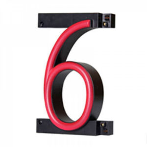 Número LED neon 6 largura 90 mm altura 161 mm profundidade 38 mm