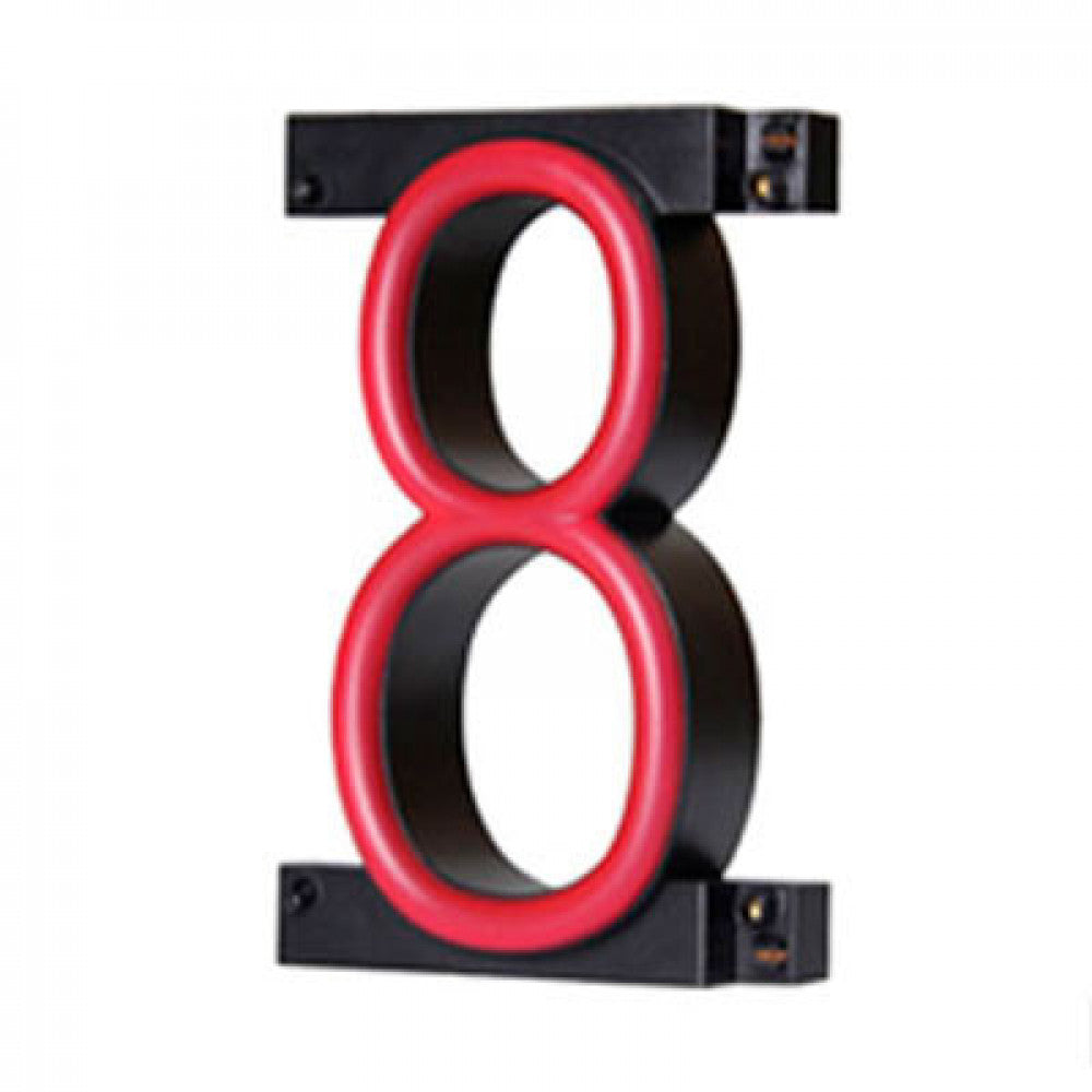 Fotografia do Número LED neon 8 largura 90 mm altura 161 mm profundidade 38 mm