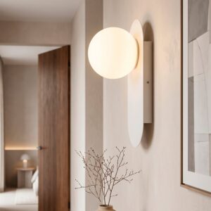Arandela com esfera de cristal "Glow", branco