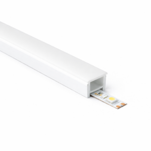 Perfíl de silicona IP65 para fitas LED 10 × 10 mm para tiras de 6 mm rollo 100 metros