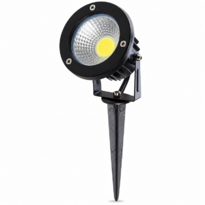 Foco de jardim LED COB de 18 W, 1620 lm,, com ponta, , acabamento preto