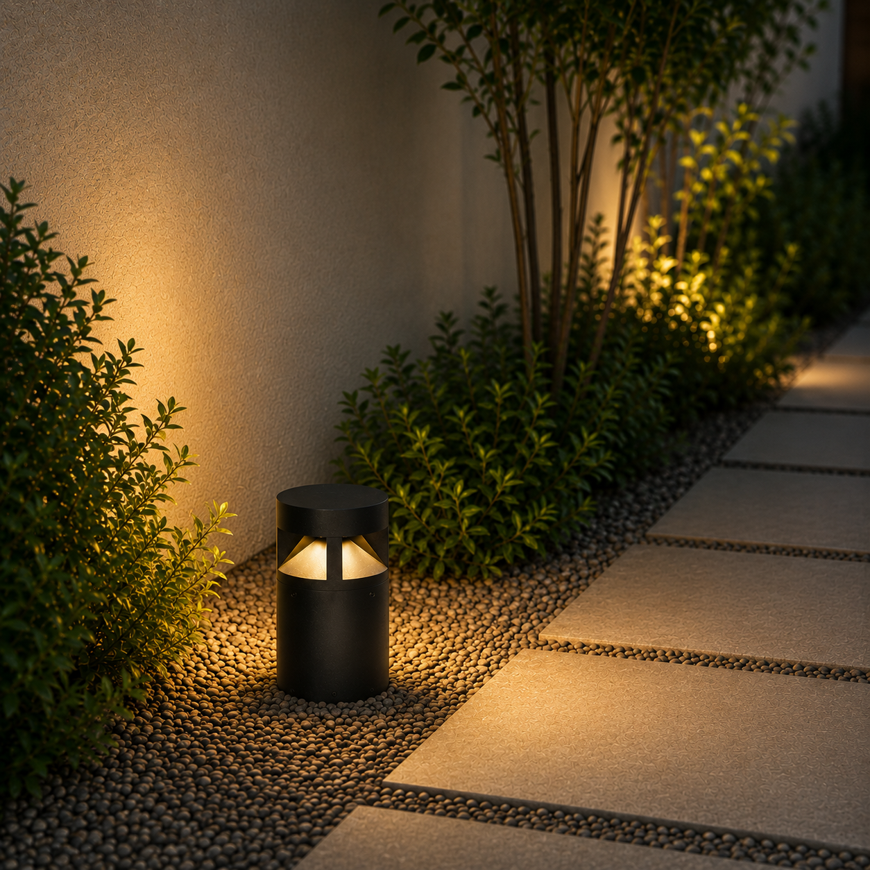 Fotografia da Luminária LED exterior de 20 cm, 12 W, chip OSRAM, 220 V AC, IP65, 2700 K, preto