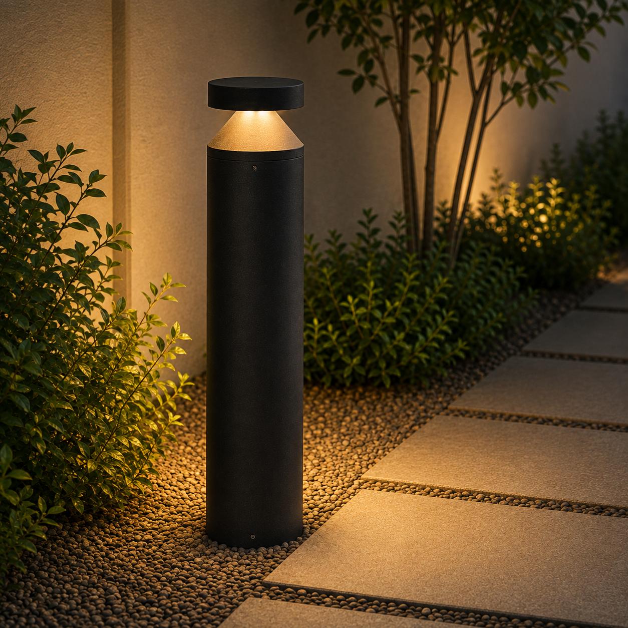 Fotografia da Luminária LED exterior de 60 cm, 20 W, chip OSRAM, 220 V AC, IP65, 2700 K, preto